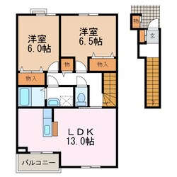 北松本駅 徒歩32分 2階の物件間取画像